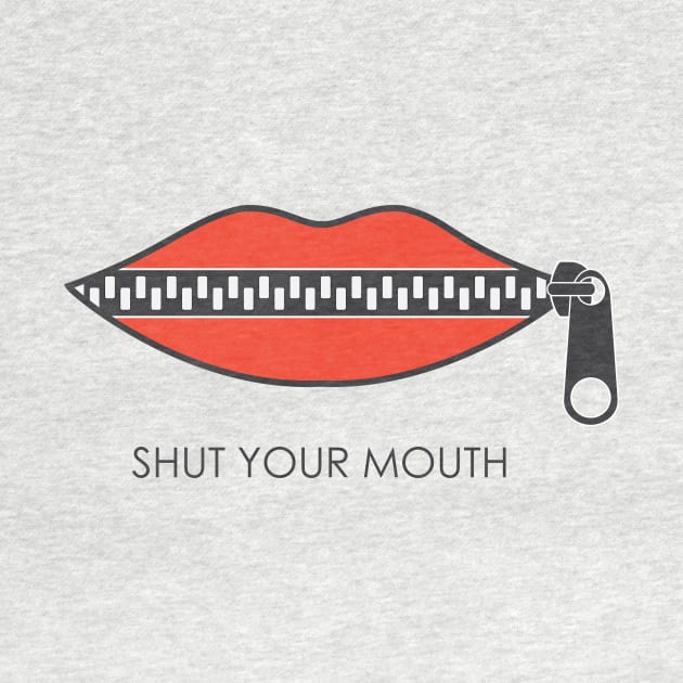 Shut your mouth concept.Red Lips zipped by naum